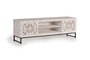 GINER Y COLOMER Mueble de TV en madera de mango tallada y metal Blanco